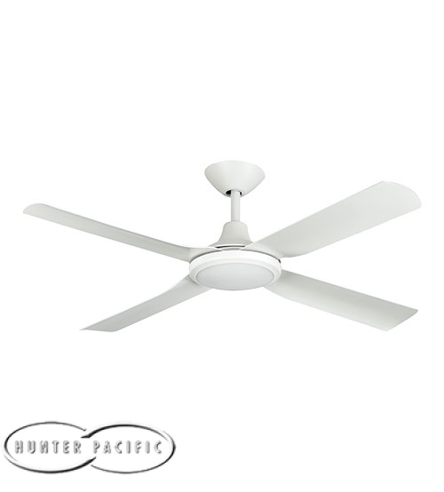 Hunter Pacific Next Creation 52" DC Motor Ceiling Fan with 18W Tricolour Dimmable LED Light & 6 Speed Remote - White